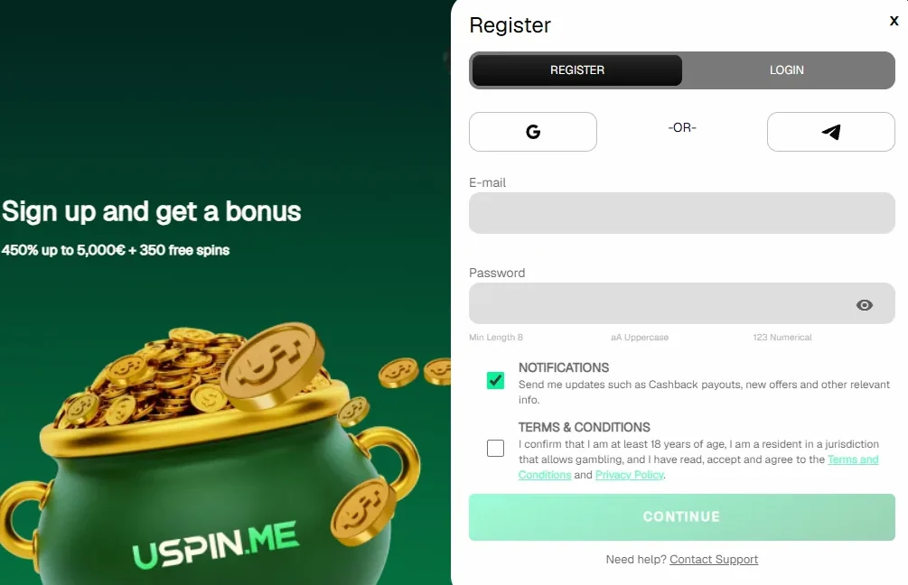 Registreren bij Uspin Casino — Jouw Account in 3 Stappen